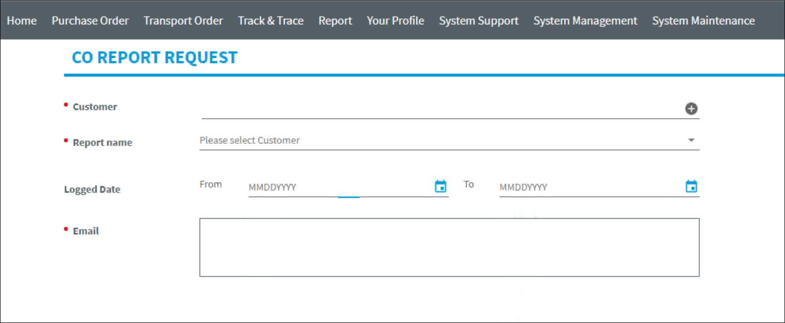 C.O. Report Request